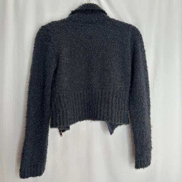 Unif Dwelt sweater gray crop zip up size XS cozy gothic grunge cardigan - Picture 7 of 7
